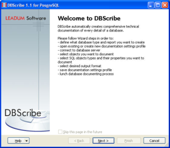DBScribe for PostgreSQL screenshot