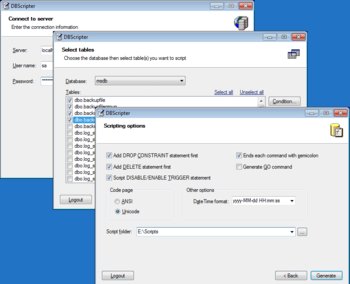 DBScripter screenshot 2