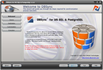 DBSync for MS SQL & PostgreSQL screenshot