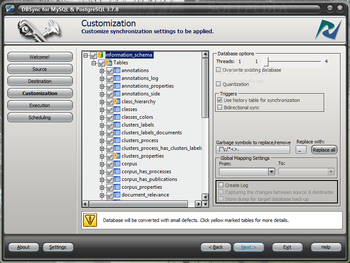 DBSync for MySQL & PostgreSQL screenshot 3