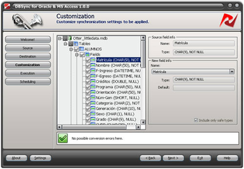 DBSync for Oracle and Access screenshot