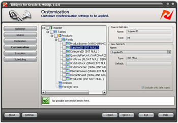 DBSync for Oracle and MS SQL screenshot