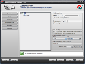 DBSync for Oracle and MySQL screenshot 3