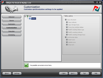 DBSync for Oracle and MySQL screenshot 4