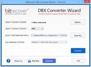 DBX Converter Wizard screenshot