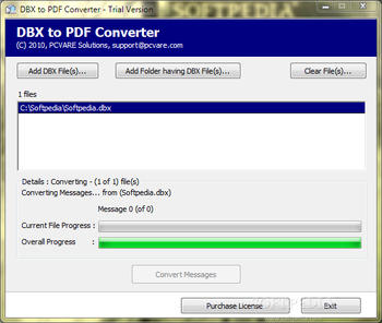 DBX to PDF Converter screenshot