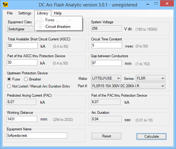 DC Arc Flash Analytic screenshot 4