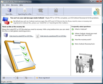 DCI Outlook Recovery screenshot