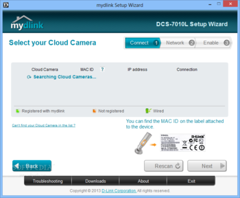 DCS-7010L Setup Wizard screenshot
