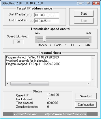 DDosPing screenshot