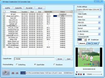 DDVideo Creative Zen Video Converter screenshot 3