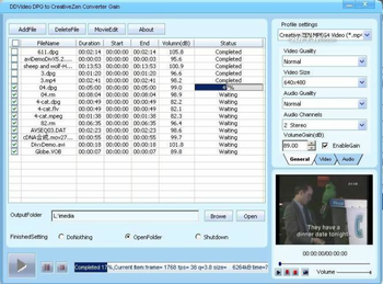 DDVideo DPG to Creative Zen Video Gain screenshot 3