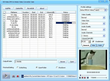 DDVideo DPG to Nokia Video Gain screenshot 2
