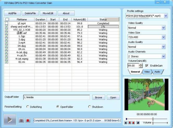 DDVideo DPG to PS3 Video Gain screenshot 2