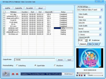DDVideo DPG to Walkman Video Gain screenshot 3