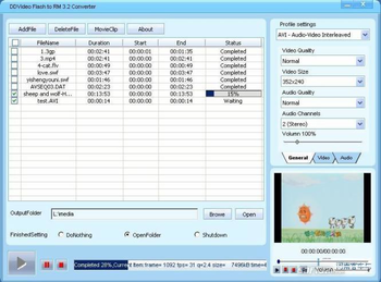 DDVideo Flash(SWF) to RM Converter Gain screenshot 3