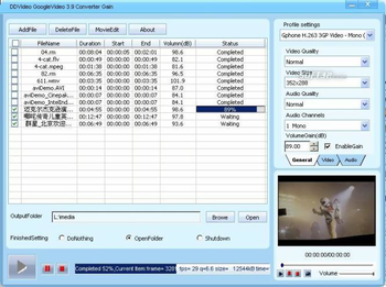 DDVideo Google Video Converter Gain screenshot 2