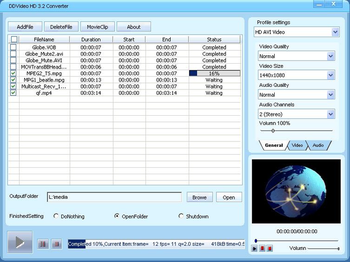 DDVideo HD Video Converter Gain screenshot 3
