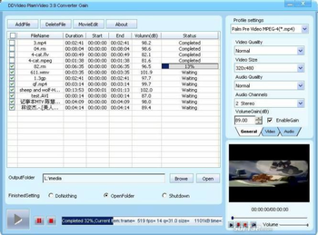 DDVideo Palm Video Converter Gain screenshot 2
