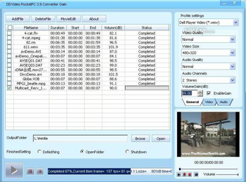 DDVideo Pocket PC Video Converter Gain screenshot 3