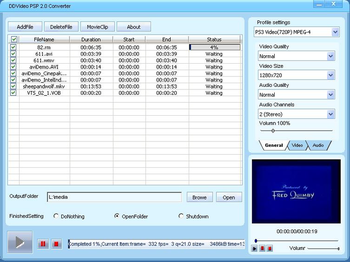 DDVideo PSP Video Converter screenshot