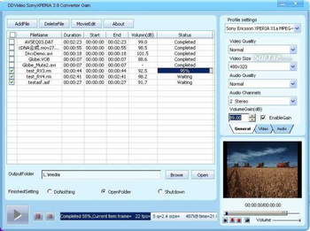 DDVideo Sony XPERIA Video Converter Gain screenshot 3