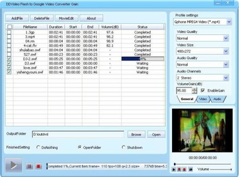 DDVideo SWF to Google Video Gain screenshot 2