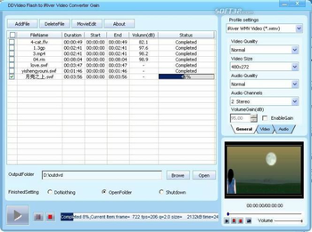 DDVideo SWF to iRiver Video Gain screenshot 2