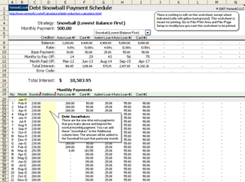Debt Reduction Calculator for Excel screenshot 2