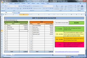 Debt to Income Ratio Calculator screenshot