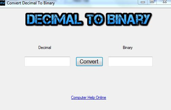 Decimal To Binary Converter screenshot