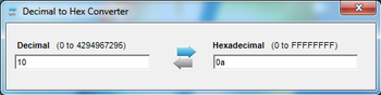 Decimal to Hexadecimal Converter screenshot