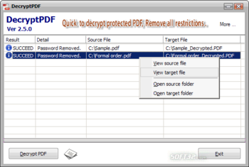 DecryptPDF screenshot 3