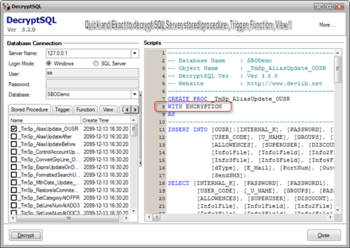 DecryptSQL screenshot