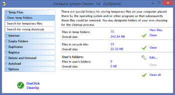 Dedaulus System Cleaner screenshot