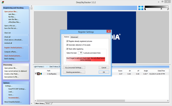 DeepSkyStacker screenshot 2