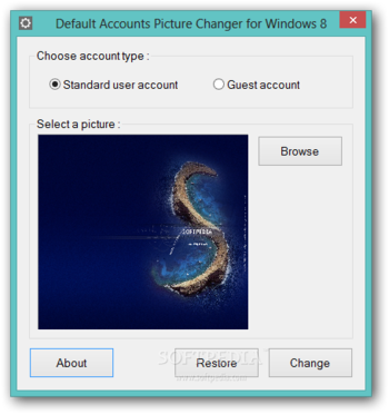 Default Accounts Picture Changer for Windows 8 screenshot