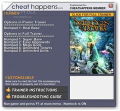 Defenders of Ardania +1 Trainer screenshot