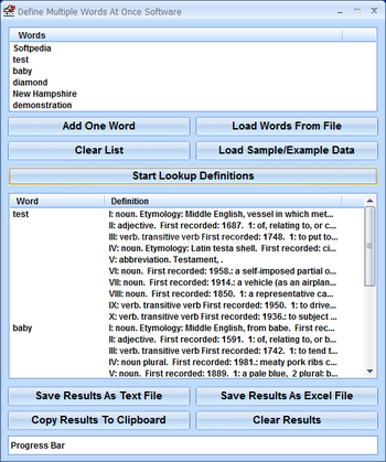 Define Multiple Words At Once Software screenshot