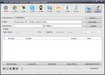 DeGo Audio Voice Recorder screenshot