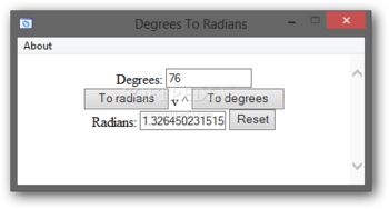 Degrees To Radians screenshot