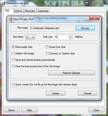 Dekart Private Disk screenshot 3