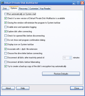 Dekart Private Disk Multifactor screenshot 2