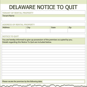 Delaware Notice To Quit screenshot