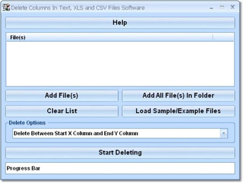 Delete Columns In Text, XLS and CSV Files Software screenshot