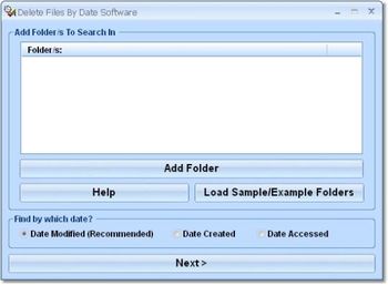 Delete Files By Date Software screenshot