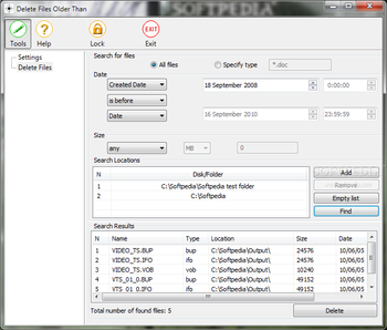 Delete Files Older Than screenshot