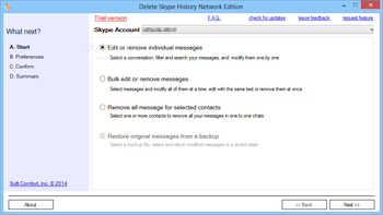 Delete Skype History Network Edition screenshot