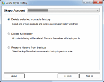 Delete Skype History screenshot