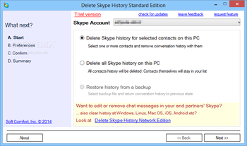Delete Skype History Standard Edition screenshot